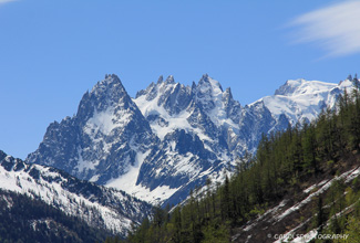 FRENCH ALPS WITH MONT BLANC TO THE RIGHT OF THE PICTURE